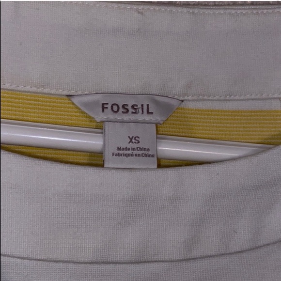 FOSSIL Yellow & White Striped Top - Picture 4 of 7